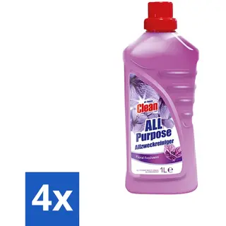 At Home - Clean - Allesreiniger - Floral - Verfrissened - 1 L - Voordeelverpakking - 4 Stuks