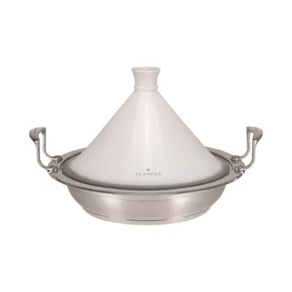 Scanpan Impact Tagine Topf 28 Cm, 3, 2 L | Edelstahl Mit Keramikdeckel | Für Alle Herdarten Inkl. Induktion | Ofenfest