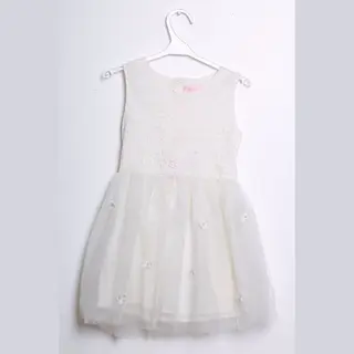 Prachtig Communiekleedje/feestkleedje Met Tulle Rokje Met Bloemen - Wit - 10j