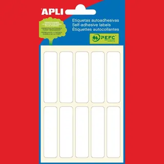 Apli 2673 Mini-Bolsa Rechteckige Etiketten, Weiß, 6 Blatt X 2673