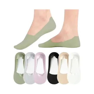 No Show Sokken Voor Dames, Antislip Nylon Dunne Footies Onzichtbare Zijdezachte Lage Voering Sokken Voor Loafers Flats 6 Paar (One Size)