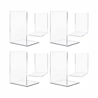 Set Van 8 Boekensteunen, Boekensteunen Van Helder Acryl, Voor Kinderen, Kantoor, Woonkamer En Studeerkamer, School, Boekhandel En Bibliotheek,