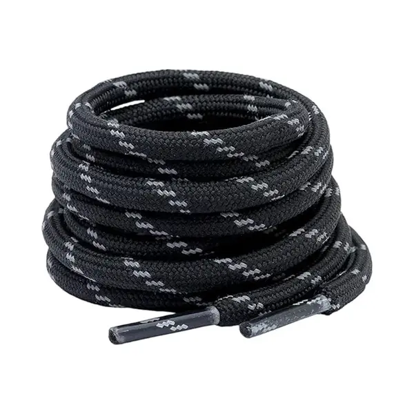 100 Cm Lange Ronde Sneakerveters - 2 Paar - Veters Voor Laarzen - Ronde Reflecterende Dikke Schuine Stippenveters - 5 Mm Diameter Katoenen Touw thumbnail