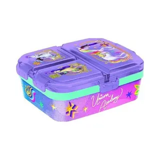 stor Unicorn Academy Kinderlunchbox – Broodtrommel Met 4 Vakken Voor Kinderen Vanaf 4 Jaar - Vaatwasserbestendig & Bpa-vrij - Paars