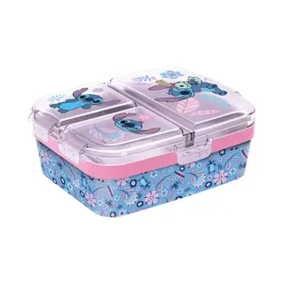 stor Disney's Stitch Kinderlunchbox Pink Jungle – Broodtrommel Met 4 Vakken Voor Kinderen Vanaf 4 Jaar - Vaatwasserbestendig & Bpa-vrij - Lichtblauw/Roze