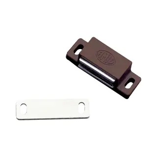 Amig Magneetsnapper/deurmagneet - 2 Stuks - Bruin - 4.3 X 1.45 X 1, 2 Cm - 3 Kg