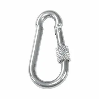 Amig Karabijnhaak Met Schroefsluiting - 1x - 8 X 80mm - Gegalvaniseerd Staal - 120kg - Musketonhaak