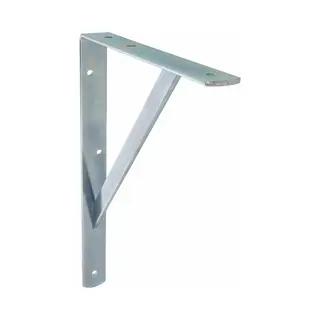 Amig Plankdrager/planksteun Van Metaal - Gelakt Zilver - H400 X B275 Mm - Boekenplank Steunen - Tot 225 Kg