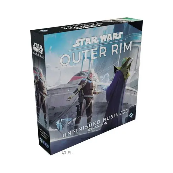 Asmodee Star Wars Outer Rim: Unfinished Business Expansion Packed with more of everything the game has to offer: characters, ships, gear, bounties, jobs, encounters, dice, and more! Two new tiles allow players to cross the galaxy by passing through the Core Worlds, and the new “favors” and “ambitions” change up how the game is played. Fire up your engines—it’s time to get down to business. Board game thumbnail
