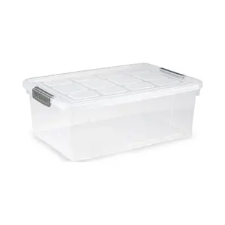 PlasticForte Opslag/opberg Bak/box Met Deksel - Kunststof - 37 X 26 X 14 Cm - Transparant - 9 Liter