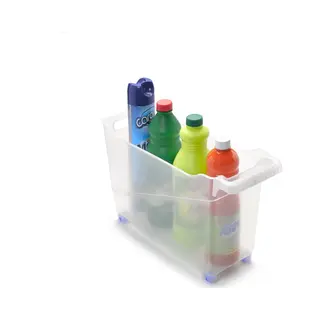 PlasticForte Keuken Trolley - Transparant - Op Wieltjes - L45 X B17 X H29 Cm - Kunststof - Voorraad / Opberg Boxen/bakken