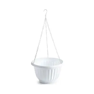 Plasticforte Plantenpot - Hangend - Kunststof - Wit - D25 X H15 Cm - Bloempot Aan Ketting