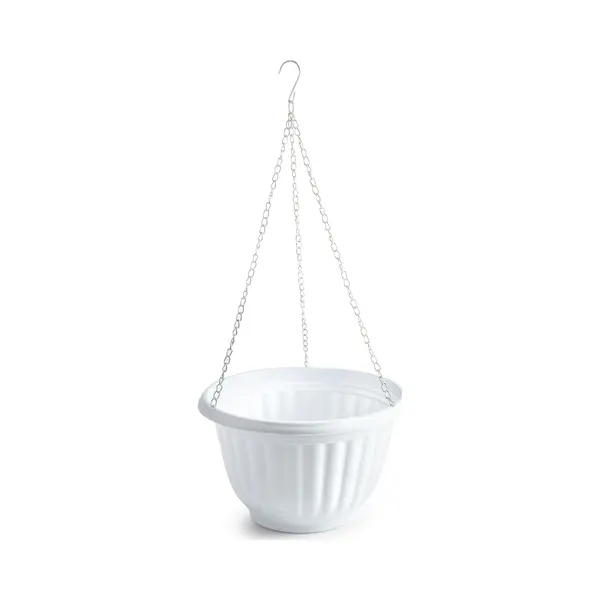 Plasticforte Plantenpot - Hangend - Kunststof - Wit - D25 X H15 Cm - Bloempot Aan Ketting thumbnail
