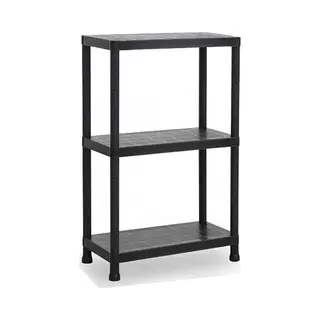 Plasticforte Opbergrek - Gerecycled Kunststof - Zwart - 30 X 60 X 95 Cm - Met 3 Planken