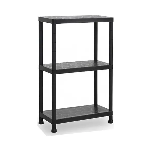 Plasticforte Opbergrek - Gerecycled Kunststof - Zwart - 30 X 60 X 95 Cm - Met 3 Planken thumbnail