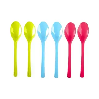 Plasticforte Lepels - Kunststof - 6x - Herbruikbaar Plastic - 19 Cm - Bbq / Verjaardag / Camping / Party
