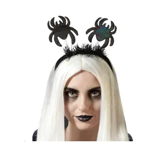 Atosa Halloween/horror Verkleed Diadeem/tiara - Met Grote Spinnen - Kunststof - Voor Dames/meisjes