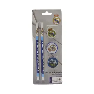 Real Madrid Cf Real Madrid Schrijfset – Potloden, Gum En Puntenslijper – Officieel Gelicentieerd – Cadeauset