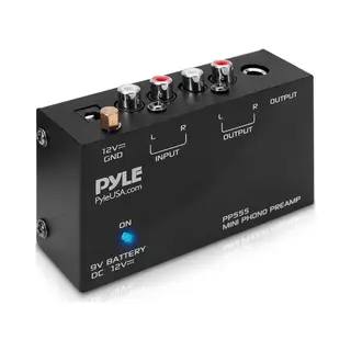 Pyle Audio Versterker- Stereo Versterker- Rca Ingang- Rca Uitgang- 9V Batterij