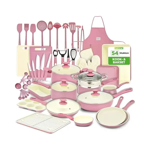 NutriChef Pots And Pans Set, Non-Stick Cookware Set 54-Piece, Nonstick Multi-Sized Pot And Pan Sets With Lids, Kitchen, Bakeware, Induction thumbnail