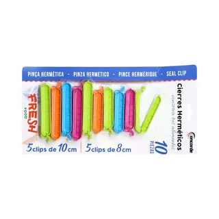 Concorde Vershoudclips - 10x - Felle Kleurenmix - Kunststof - 10 Cm - Voedsel Vershoudklemmen