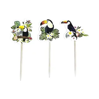 Cocktail/tapas Prikkers - Met Toekan - 20x Stuks - 10 Cm - Hout - Tropische Sfeer