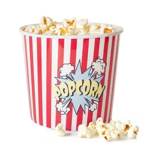 Gerimport Popcorn Bak - Rood/wit - Kunststof - D24 - 9 Liter - Herbruikbaar