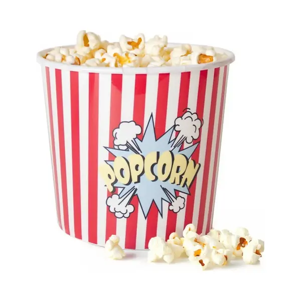 Gerimport Popcorn Bak - Rood/wit - Kunststof - D24 - 9 Liter - Herbruikbaar thumbnail
