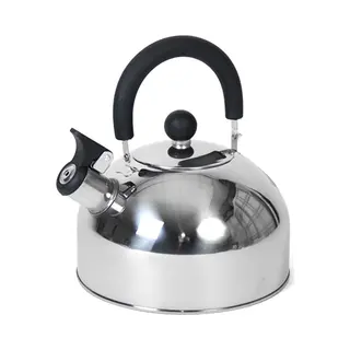 Gerimport Fluitketel - 2, 5 Liter - Zilver / Zwart - Rvs - Waterkoker - Voor Camping / Caravan / Camper
