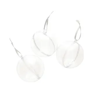 Gerimport Diy Kerstballen - 3x St - D8 Cm - Doe Het Zelf Hobby Kerstballen - Transparant