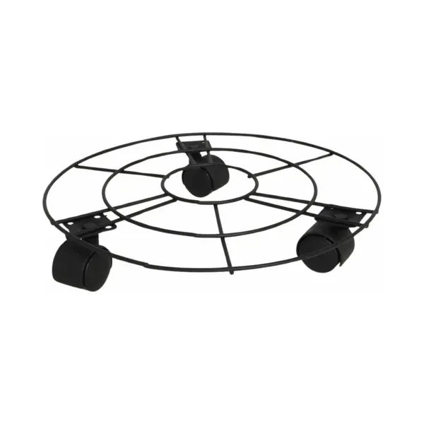 Gerimport Planten Trolley - Multiroller - Rond - Zwart - Metaal - D25 Cm thumbnail