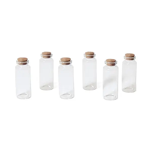 Gerimport Hobby Flesjes - 6 Stuks - Transparant - Met Kurk - 18 Ml - Cadeau - Hobby Flesje thumbnail