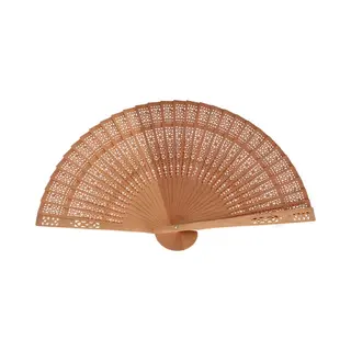 Spaanse Handwaaier Arabian Night - Lichtbruin - Kunststof/polyester - 23 Cm