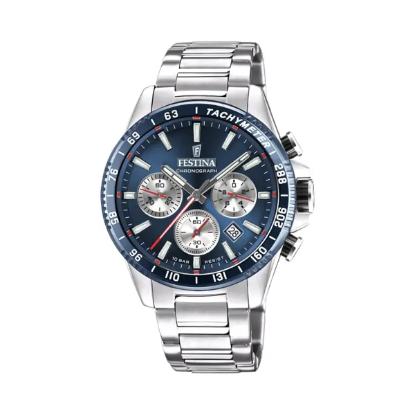 Festina Timeless Chrono Herren Uhr Silber F20560-2 thumbnail