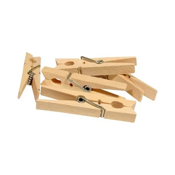 Wasknijpers Bamboe Hout - 24x Stuks - Basic Size Van 7 Cm - Was Ophangen thumbnail