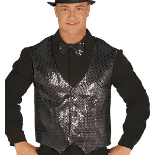 Fiestas Guirca - Gilet Pailletten Zwart - Heren