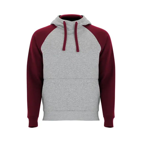 Roly Badet Hooded Sweatshirt RY1058 - Heather Grey 58/Garnet Red 57 - 3XL thumbnail
