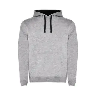 Roly Men´s Urban Hooded Sweatshirt RY1067 - Heather Grey 58/Black 02 - 3XL