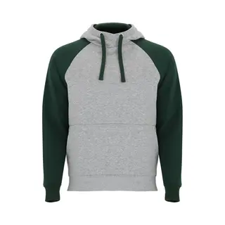 Roly Badet Hooded Sweatshirt RY1058 - Heather Grey 58/Bottle Green 56 - L