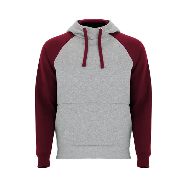 Roly Badet Hooded Sweatshirt RY1058 - Heather Grey 58/Garnet Red 57 - L thumbnail