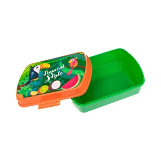Lunchbox Tropical Style Toucan Junior Aluminium Groen