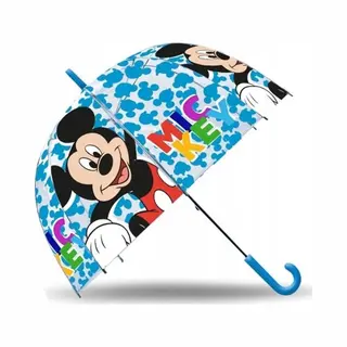 Mickey Mouse Kinderparaplu - Blauw & Transparant - 45cm - Windbestendig - Disney Regenscherm Voor Jongens & Meisjes