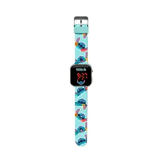 Kids Euroswan, Horloge, Disney Stitch Led Horloge, Blauw, (Digitaal Horloge, 30 mm)