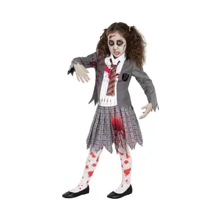 Funidelia Zombie Student Costume For Girls, Includes Skirt, Jacket With Fake Shirt And Tie, Living Dead - Outfit For Kids For Parties, Carnival And