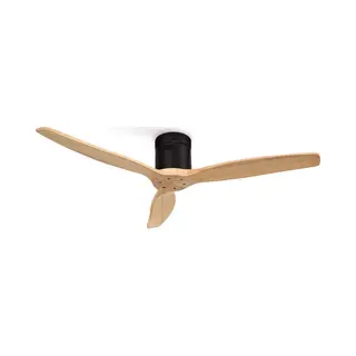 Create / Windcalm M/Deckenventilator Abs Schwarz Hellesholzflügel-Optik Mit Fernbedienung / 40W, Leise, Ø132cm, Timer Von 1 Bis 4 Std., Dc-Motor,