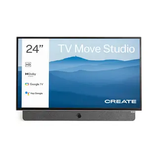 Create / Tv Move Studio / 24' Tragbarer Smart Tv/Mit Akku, Entspiegeltem Bildschirm, Sprachsteuerung, High Definition, Bis Zu 3h Akkulaufzeit, Dolby