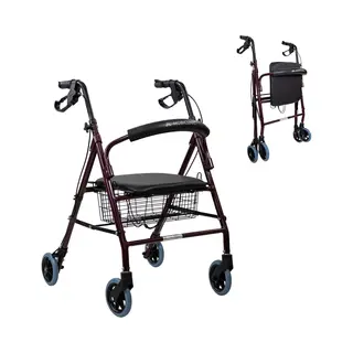 Mobiclinic®, Walker For Elderly, Escorial Model, European Brand, Folding, Manual And Lockable Brakes, Aluminium, Light And Resistant, Rollator With 4