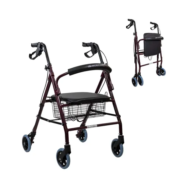 Mobiclinic®, Walker For Elderly, Escorial Model, European Brand, Folding, Manual And Lockable Brakes, Aluminium, Light And Resistant, Rollator With 4 thumbnail