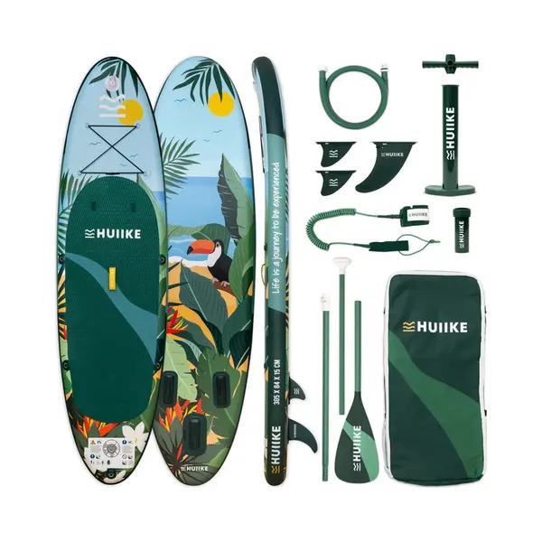 Huiike Stand Up Paddle Board For Adults With Accessories Included, Oar, Fins, Pump. Inflatable Sup Board Great Stability And Resistance. 10’ X 33" X thumbnail