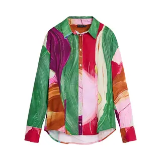 Desigual Blouse Cognac / Smaragd / Fuchsia / Karmijnrood